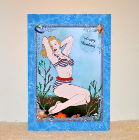 50's Pin-up Bikini Babe by Jackie Bullock