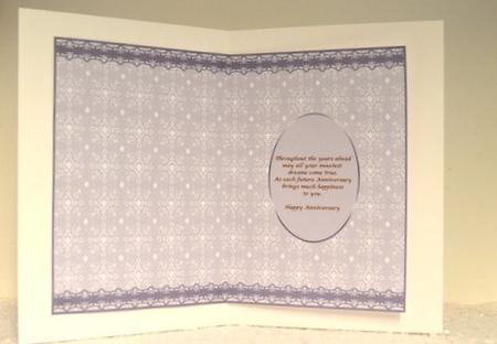 Purple Patterned Anniversary Insert by Jackie Bullock