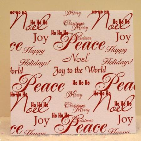 Christmas Script 5x5 Easel Card Base by Jackie Bullock