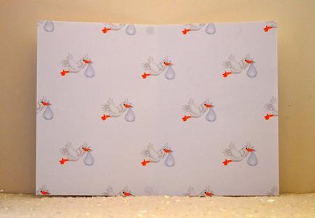 Baby Boy Stork Backing Paper by Jackie Bullock