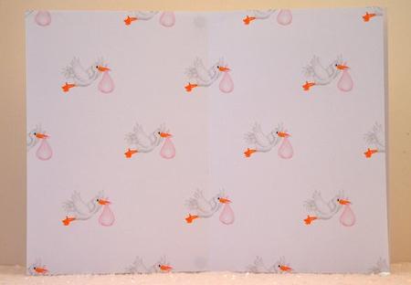 Baby Girl Stork Backing Paper by Jackie Bullock