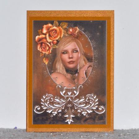 Steampunk Eyes and Roses Card Front by Jackie Bullock