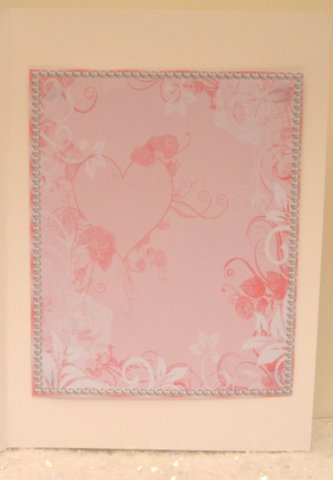 Pink Heart and Roses Card Base, with Tags 4 by Jackie Bullock