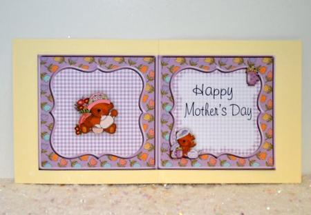 Tea Bears Happy Mother's Day Square Card Insert by Jackie Bullock