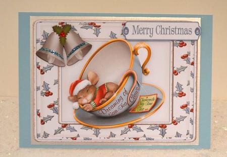 Dreaming of San-tea Claws, Cute Mouse Sleeping by Jackie Bullock