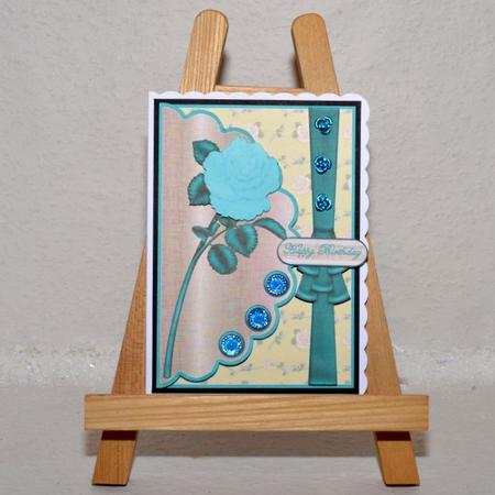 Aqua Single Rose by Jackie Bullock
