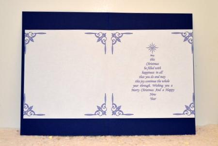 6x6 Christmas Insert & Verse in Blue Christmas Tree Shape by Jackie Bullock