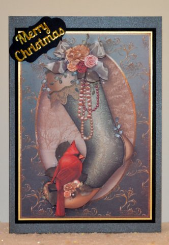 Red Cardinal Vintage Stocking by Jackie Bullock