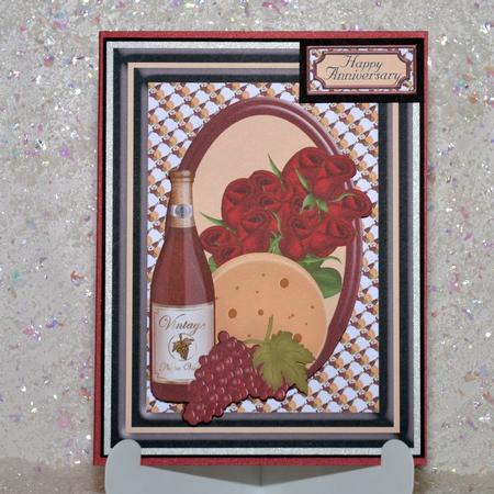 Wine and Roses Card Topper by Jackie Bullock