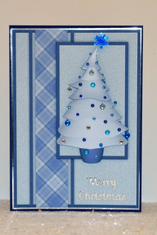 Modern Christmas Tree 2 Quick Card by Jackie Bullock