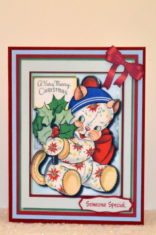 Little Kittys Christmas Greeting  by Jackie Bullock