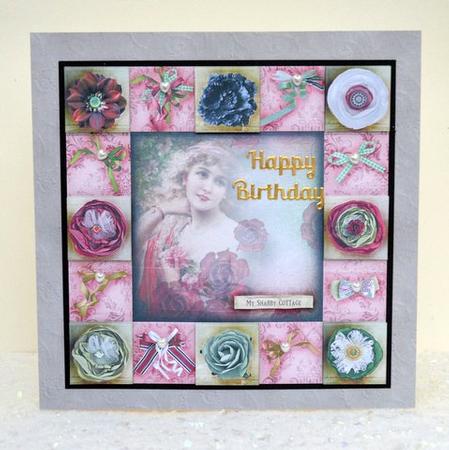 Card Topper 7.5 x 7.5 Shabby Cottage by Jackie Bullock