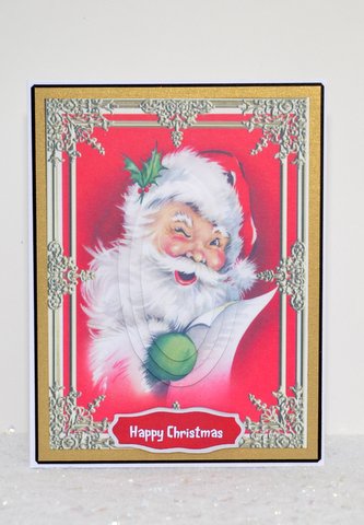 A5 Santa Checking the Christmas List by Jackie Bullock
