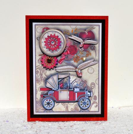 Steampunk Time Male Card by Jackie Bullock