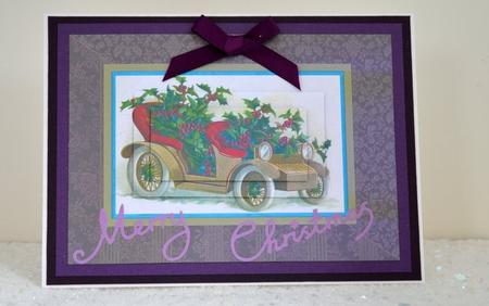 Vintage Christmas Car 2 by Jackie Bullock