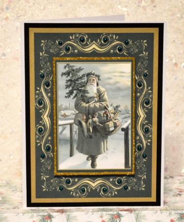 Beautifully Framed Vintage Swedish Santa by Jackie Bullock