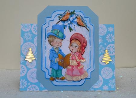 Vintage Carol Singers with Robins by Jackie Bullock