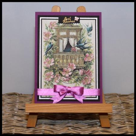 Vintage Birds and Flowers Oval Pyramid by Jackie Bullock