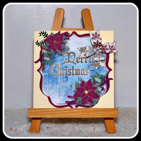 Beautiful Christmas Bracket with Poinsettias by Jackie Bullock