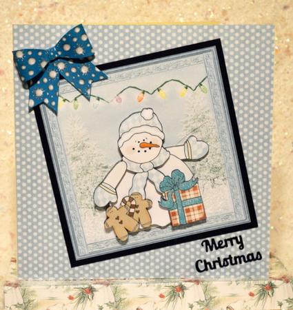 Snowman and Gingerbread Men Card by Jackie Bullock