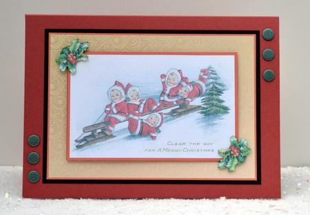 Vintage Christmas Kids Topper & Decoupage by Jackie Bullock