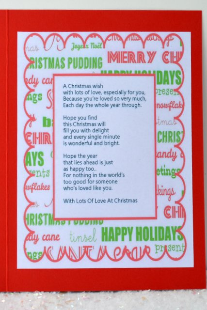 Christmas Words Scalloped Frame A4 Insert with Verse by Jackie Bullock