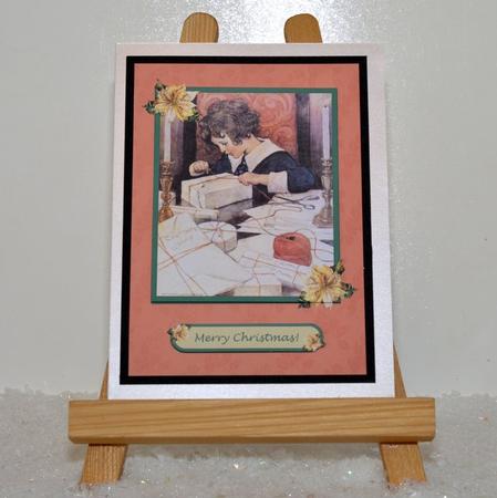 Wrapping Christmas Presents Vintage Topper & Decoupage by Jackie Bullock