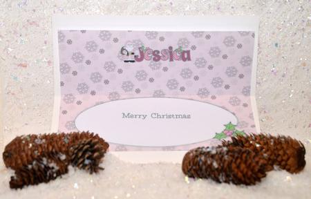 Santa in Coat Jessica Large Dl Insert by Jackie Bullock