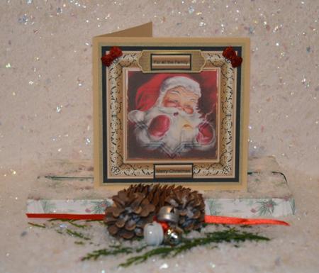 Vintage Santa Card with Shaped Layers by Jackie Bullock