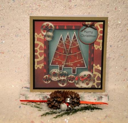 Steampunk Christmas, Red, Gold & Green by Jackie Bullock
