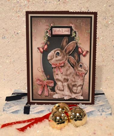 Cute Card Birthday Girl Bunnies by Jackie Bullock