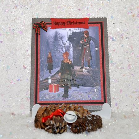 Christmas Teen Scene Pyramage Topper by Jackie Bullock