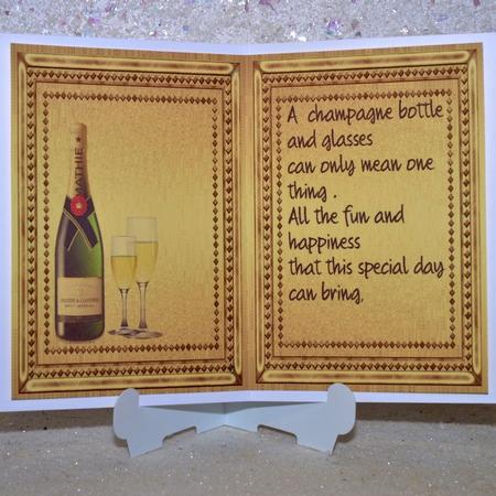 God Incert with Verse, Champagn and Glasses by Jackie Bullock