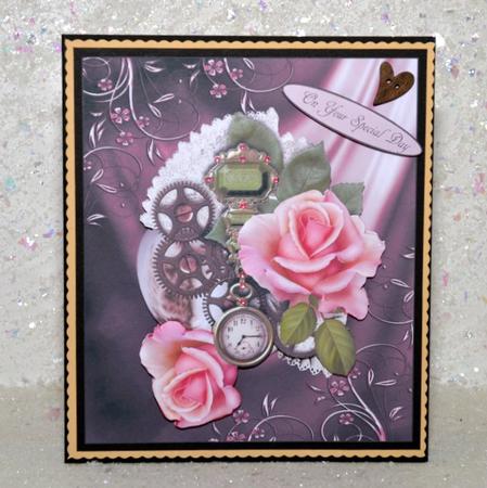 Timeless Rose Steampunk Topper with Decoupage by Jackie Bullock