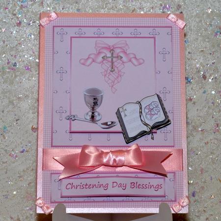 Girl Egg and Spoon Christening Easel by Jackie Bullock
