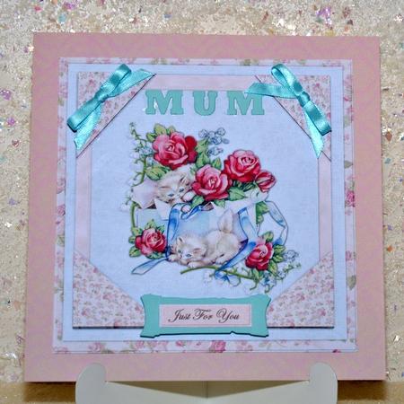 Vintage Kittens & Roses Topper by Jackie Bullock
