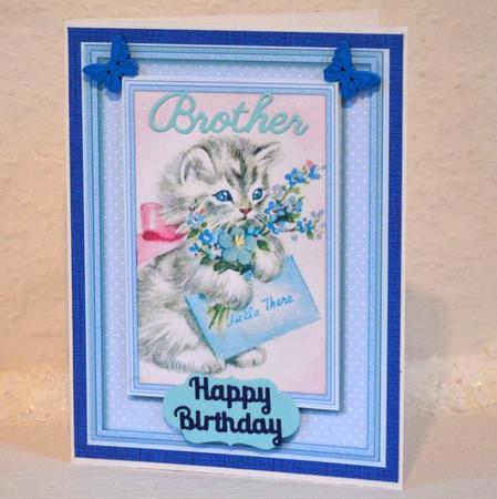 Little Kitty with His Letter and Flowers  by Jackie Bullock