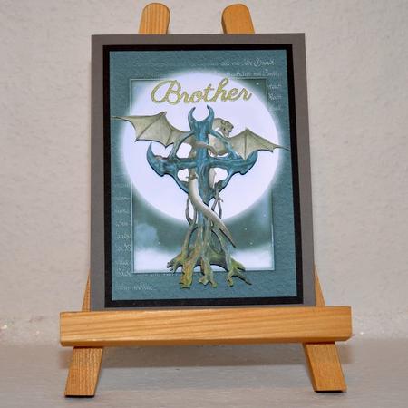 Gothic Cross, Dragon & Full Moon by Jackie Bullock