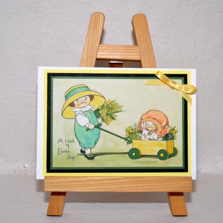 Vintage Easter Children Playing A4 by Jackie Bullock