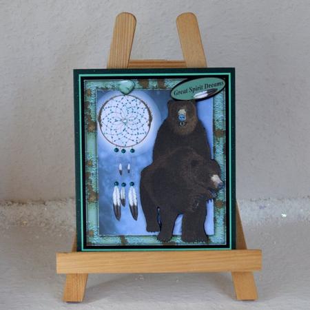 Grizzly's in the Moonlight Topper with Decoupage by Jackie Bullock