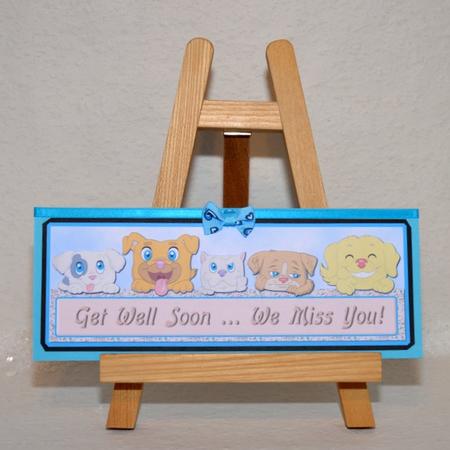 Five Dogs Large Dl - Get Well Soon Card by Jackie Bullock