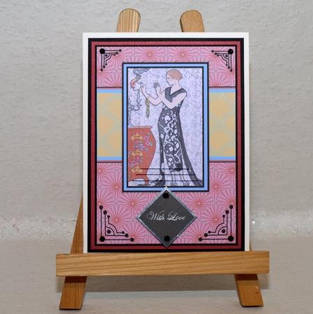 Art Deco Lady Burning the Evidence by Jackie Bullock