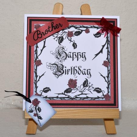 Birthday Gothic Roses 7x7 Topper 1 by Jackie Bullock