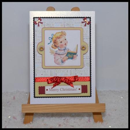 Christmas Angel Singing Topper & Decoupage by Jackie Bullock
