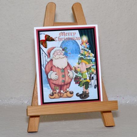Santa in His Slippers Decoupage by Jackie Bullock