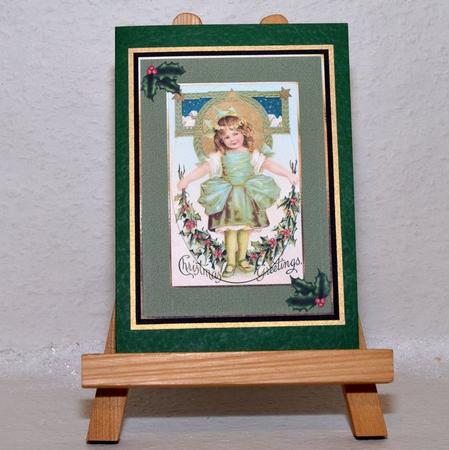 Cute Christmas Holly Girl - Pyramid Topper by Jackie Bullock