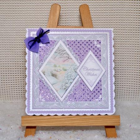 Lilac Snowscene2 Christmas Wishes 7in Double Diamond Topper by Jackie Bullock