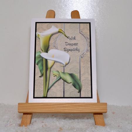 Sympathy Calla Lilies Card Front by Jackie Bullock