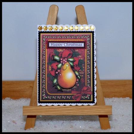 Christmas Fruit Holly and Bows by Jackie Bullock