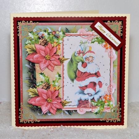 Santa Starts His Work 7x7 Card with Decoupage by Jackie Bullock